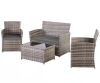 Gray 4-Piece Wicker Outdoor Patio Conversation Furniture Sofa Set with Gray Cushions - Thumbnail 1