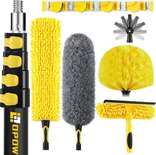 High Ceiling Duster Kit with 7-30ft Heavy Duty Extension Pole - Lot 620JF