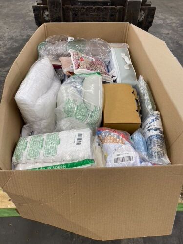 Coffin Box of Pillows, Bedding & Misc Household Linens - Uninspected - Lot 417