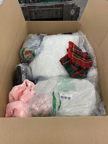 Coffin Box of Pillows, Bedding & Misc Household Linens - Uninspected - Lot 427