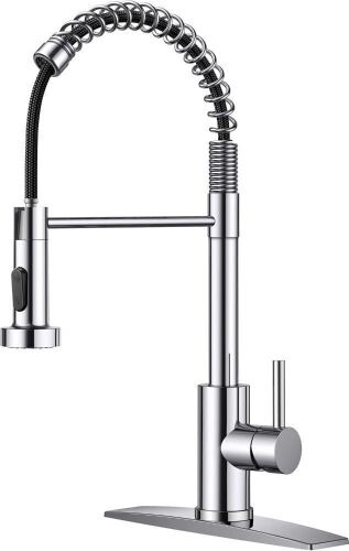 FORIOUS Chrome Kitchen Sink Faucet with Pull Down Sprayer - Lot 487