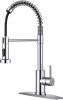 FORIOUS Chrome Kitchen Sink Faucet with Pull Down Sprayer - Thumbnail 1