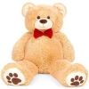 Giant Plush Teddy Bear Stuffed Animal w/ Bow Tie, Paw Prints - 35in - Thumbnail 1