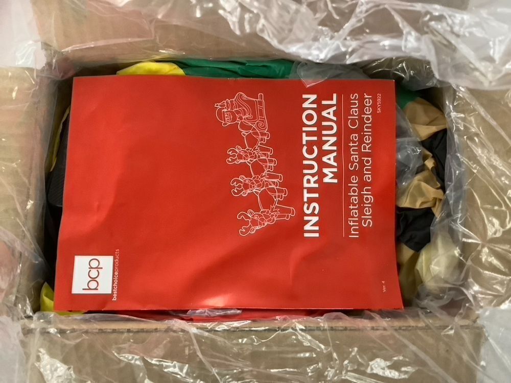 Lighted Inflatable Santa Claus & Reindeer Christmas Decoration - 9ft - Image 3 - Lot 355