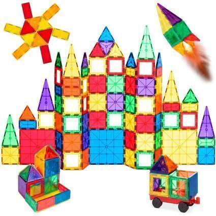 110-Piece Kids Magnetic Tiles STEM Construction Toy Building Block Set - Lot 751