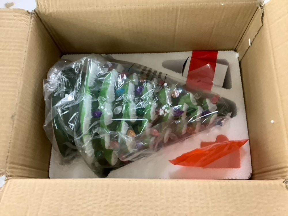 Pre-Lit Ceramic Tabletop Christmas Tree with Lights- 15in - Image 2 - Lot 588