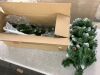 6' Pre-Lit Partially Flocked Pencil Christmas Tree w/ Pine Cones, Metal Stand - Thumbnail 2