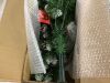 4.5' Pre-Lit Partially Flocked Pencil Christmas Tree w/ 2-in-1 Multicolor Lights - Thumbnail 5