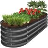 Outdoor Raised Metal Oval Garden Bed, Planter Box - 4x2x1ft - Thumbnail 1