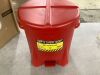 Eagle 6 Gallon Plastic Oily Waste Can, Hands-Free, Self Close - Thumbnail 2