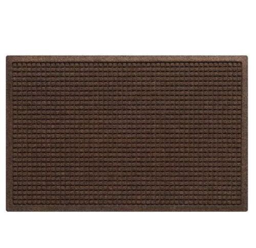 Bungalow Flooring Waterhog Squares 23 in. x 35 in. PET Polyester Indoor Outdoor Door Mat Dark Brown - Lot 609JF