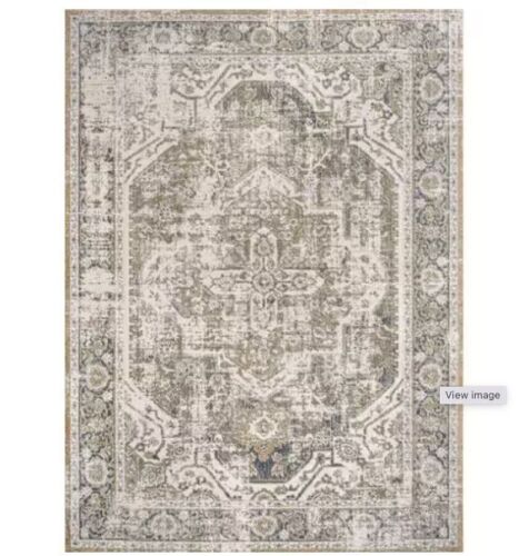 JONATHAN Y Keesha Bold Green/Cream 3 ft. x 5 ft. Distressed Medallion Low-Pile Machine-Washable Area Rug - Lot 402JF
