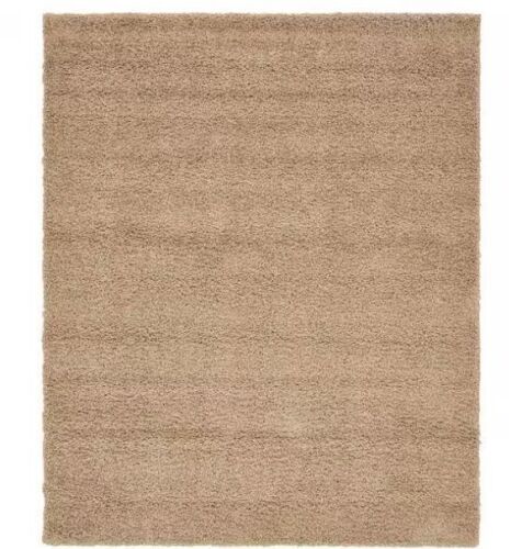 Unique Loom Solid Shag Taupe 8 ft. x 10 ft. Area Rug - Lot 116JF