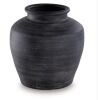 Meadie 12 in. H Black Terra Cotta Pot Decorative Vase - Thumbnail 1