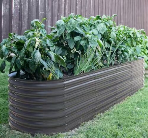 VEIKOUS 8 ft. x 2 ft. x 2 ft. Galvanized Raised Garden Bed 9-in-1 Planter Box Outdoor, Dark Gray - Lot 408JF