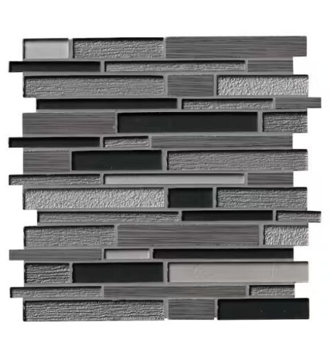 MSI Metro Gris Interlocking 12 in. x 12 in. Mixed Multi-Surface Mesh-Mounted Mosaic Tile (10 sq. ft./Case) - Lot 519JF