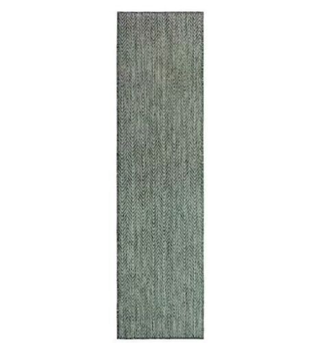 Nourison Horizon Green 2 ft. x 6 ft. Indoor/Outdoor Geometric Contemporary Runner Area Rug - Lot 603JF