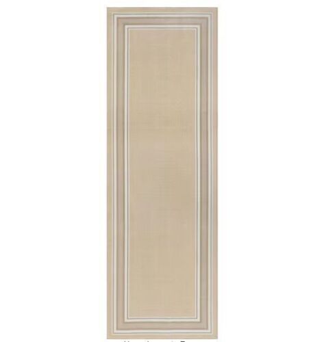 Lot of (2) Beige Carmel Bordered Non Slip Runner Indoor Runner Rug 2' x 5' - Lot 604JF