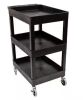Luxor SEC 3-Shelf Polypropylene Utility Cart Black - Thumbnail 1