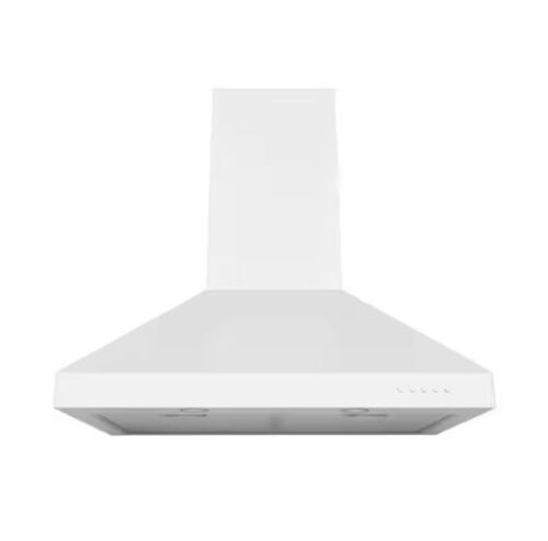 30 in. Convertible Wall Mount Range Hood with Changeable LED Aluminum Mesh Filters in Matte White - Lot 303JF