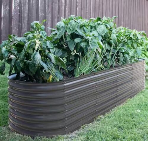 VEIKOUS 8 ft. x 2 ft. x 2 ft. Galvanized Raised Garden Bed 9-in-1 Planter Box Outdoor, Dark Gray - Lot 516JF