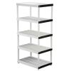 Lot of (2) HDX 5-Tier Multi-purpose Plastic Storage Shelving Unit in Gray, 36 in. W x 72 in. H x 24 in. D - 1 Has Damaged Holes on One Shelf - Thumbnail 1