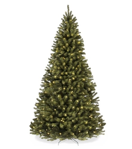 12 foot Pre-Lit Artificial Spruce Christmas Tree w/ Foldable Metal Base - Lot 32