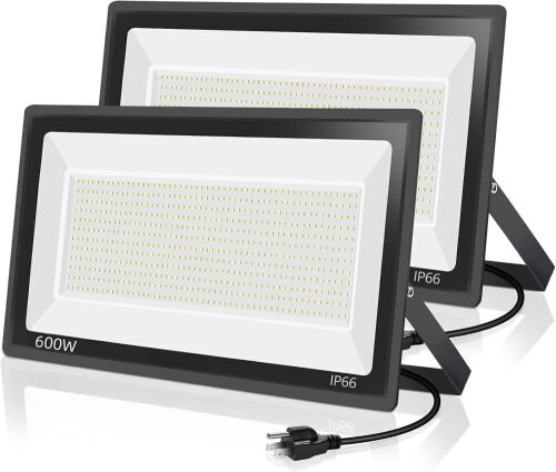 600W 67600LM 5000K Daylight White Super Bright LED Flood Light, 2 Pack - Lot 49