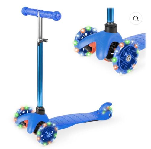 Kids Mini Kick Scooter Toy w/ Colorful Light-Up Wheels, Adjustable T-Bar - Lot 9