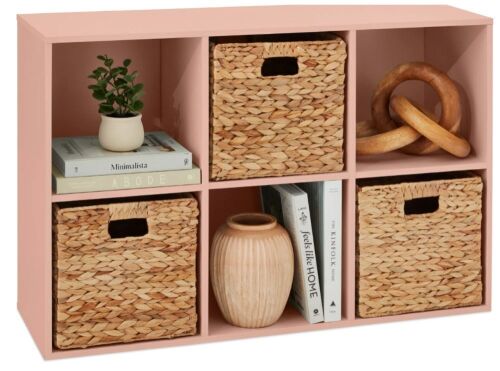 6-Cube Bookshelf, 11in Storage Display w/ Removable Panels, Customizable - Lot 10