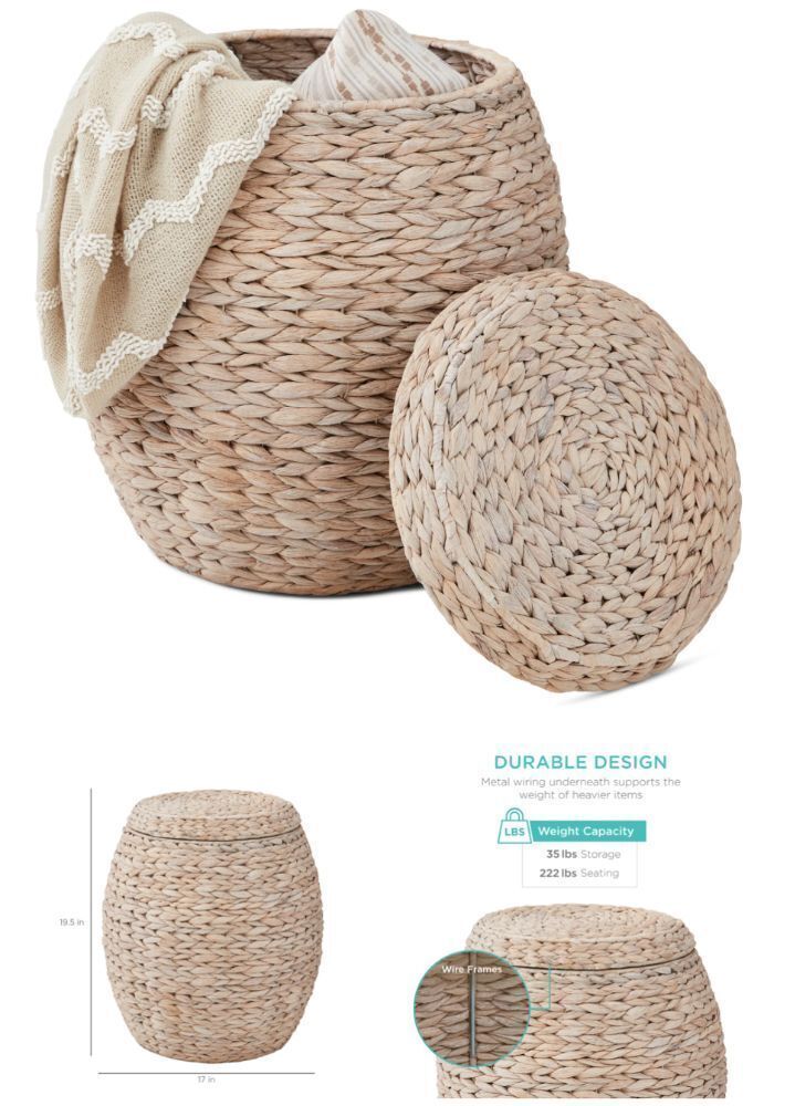 Multipurpose Hyacinth Storage Tote Basket - Image 1 - Lot 22