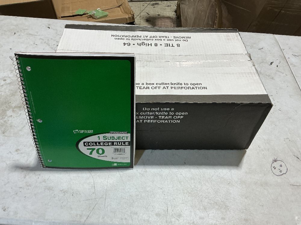 48 Top Flight Standards 1-Subject Wirebound Notebook, 70 Sheets, College Rule, 10.5 x 8 Inches, 1 Notebook, - Image 3 - Lot 37
