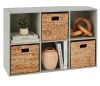 6-Cube Bookshelf, 11in Storage Display w/ Removable Panels, Customizable - Thumbnail 1