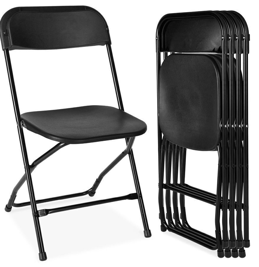 Set of 4 Folding Stacking Plastic Chairs w/ Non-Slip Feet - Image 1 - Lot 44