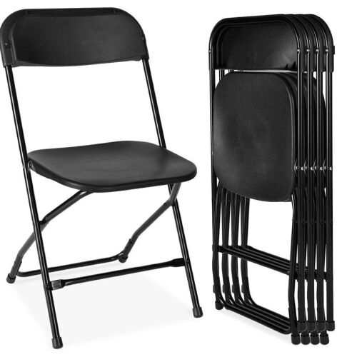 Set of 4 Folding Stacking Plastic Chairs w/ Non-Slip Feet - Lot 44