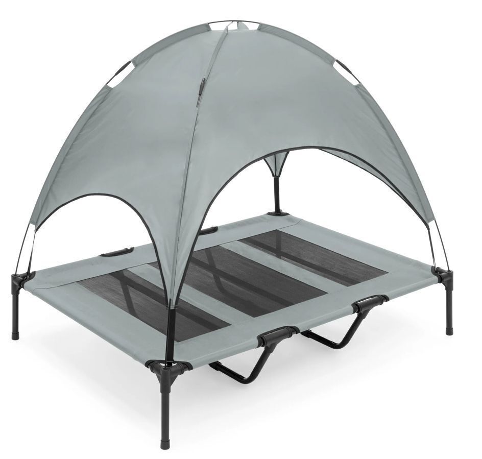 Elevated Cooling Dog Bed, Outdoor Pet Cot w/ Canopy, Carry Bag - 48in - Image 1 - Lot 45