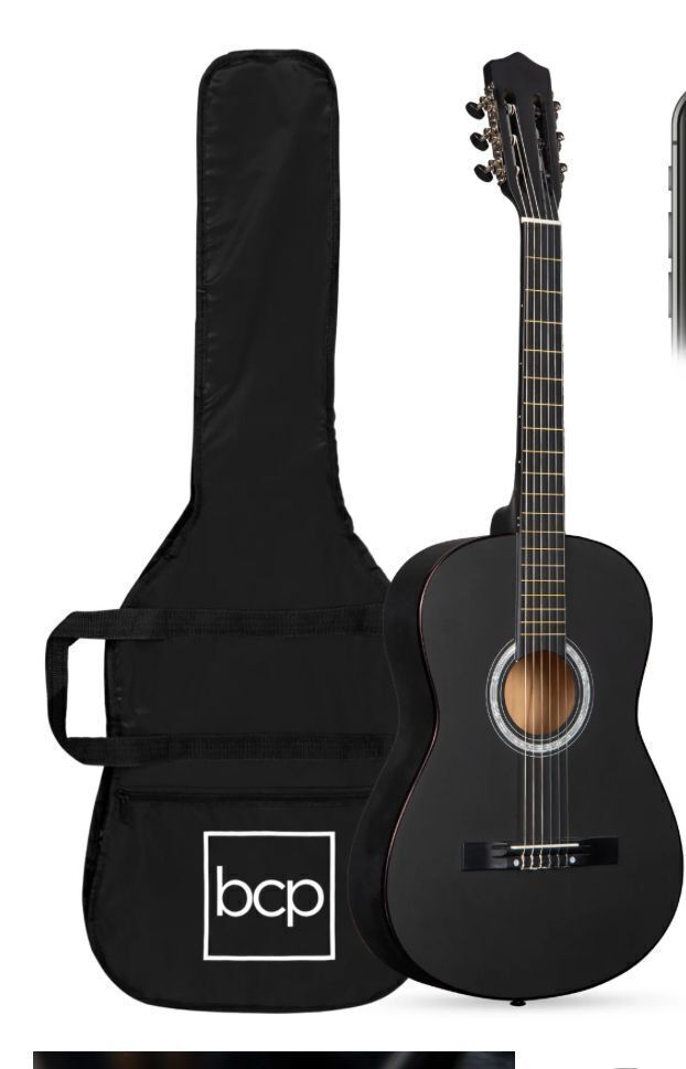Beginner Acoustic Guitar Set w/ Case, Strap, Extra Strings - 38in - Image 1 - Lot 47