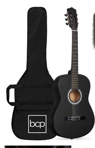 Beginner Acoustic Guitar Set w/ Case, Strap, Extra Strings - 38in - Lot 47