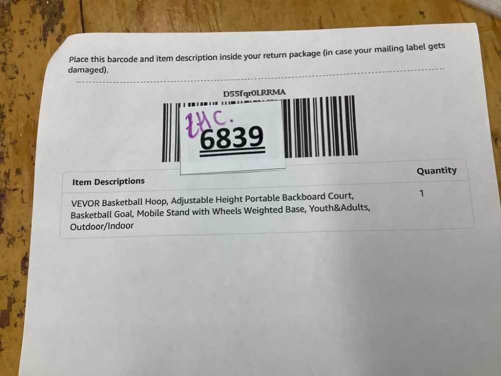 VEVOR Basketball Hoop/Rim, Adjustable Height Portable Backboard Court, Basketball Goal, Mobile Stand with Wheels Weighted Base, Youth&Adults, Outdoor/Indoor - Image 4 - Lot 6