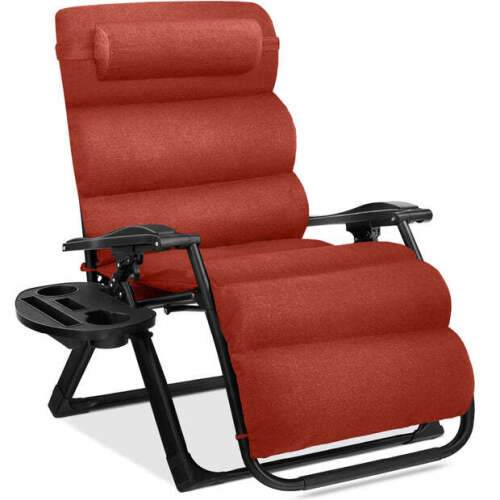 Oversized Zero Gravity Chair, Folding Outdoor Recliner w/ Removable Cushion - Lot 224