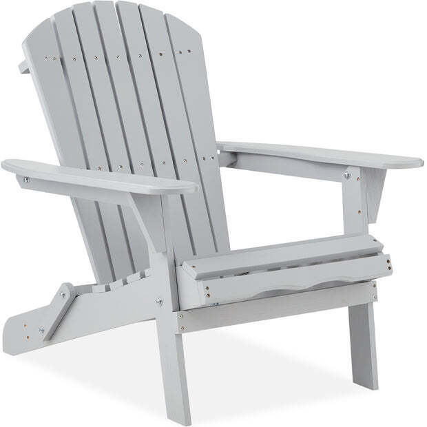 Folding Wooden Adirondack Chair, Accent Furniture w/ Natural Woodgrain - Image 1 - Lot 303