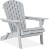 Folding Wooden Adirondack Chair, Accent Furniture w/ Natural Woodgrain - Thumbnail 1