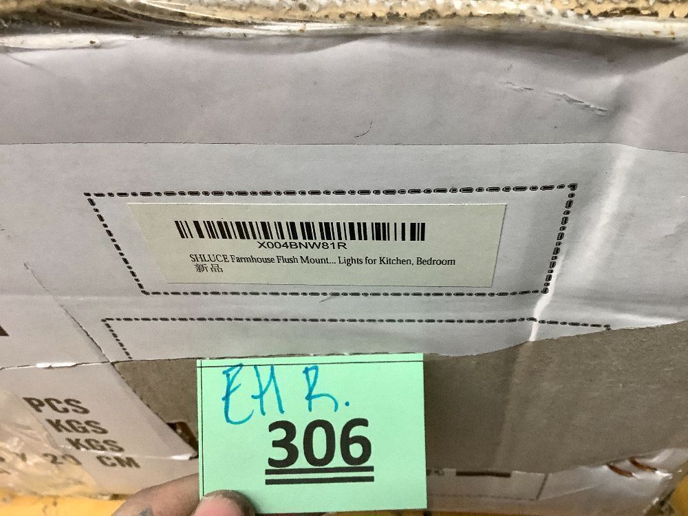 19" Farmhouse Flush Mount Caged Ceiling Fans with Lights, 6 Speeds, Rustic Low Profile Ceiling Fan with Light and Remote, Small Bladeless Ceiling Fans with Lights for Kitchen, Bedroom - ETL - Image 4 - Lot 306