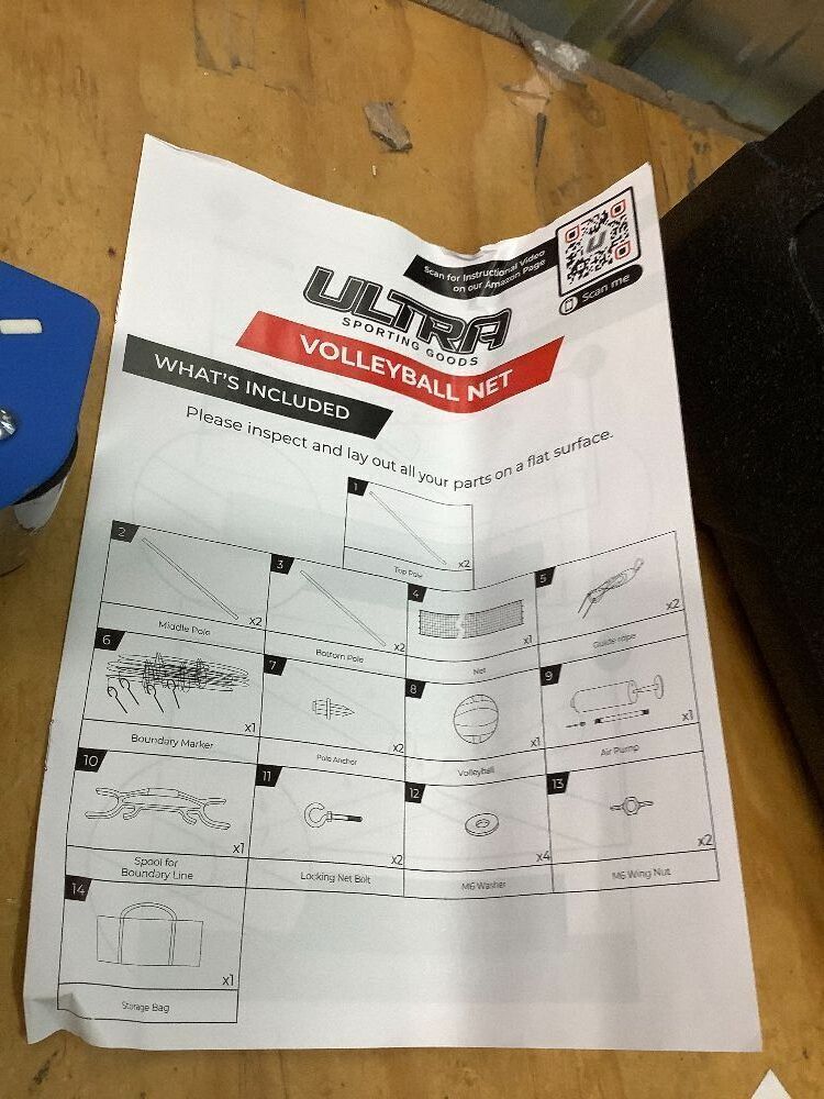 Volleyball Net for Backyard, Includes 32x3 Ft Beach Volleyball Net with Poles, 8.5-Inch PU Volley Ball, Bag & Pump, Portable Net for Outdoor or Home Use, Complete Set - Image 3 - Lot 307