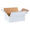 100 Pack of 12x9x4” White Corrugated Cardboard Packing Shipping Mailing Moving Carton Boxes Cube - Thumbnail 1