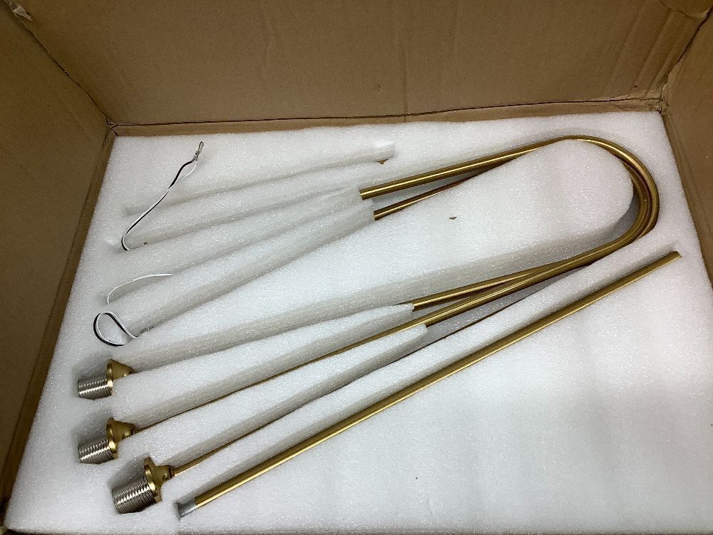 Gold Sputnik Chandelier,6 Lights Modern Chandelier for Dining Room Mid Century Chandelier Large L49” Ceiling Pendant Light Fixtures with Milk Glass Globe Shades for High Ceiling Foyer Living Room - Image 2 - Lot 331