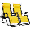 Set of 2 Adjustable Zero Gravity Patio Chair Recliners w/ Cup Holders - Thumbnail 1