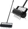 Rolling Lawn Aerator, 42 Spikes Pre-Assembled, Heavy Duty Grass Aerator Tool with Adjustable Handle, Push Grass Aerator for Lawn Care and Healthy Growth - Thumbnail 1