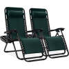 Set of 2 Adjustable Zero Gravity Patio Chair Recliners w/ Cup Holders - Thumbnail 1