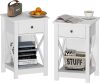 Treocho White Nightstand Set of 2, Modern X-Design Night Stand,Bedside End Table with Open Storage for Small Place,Bedroom - Thumbnail 1